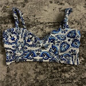 sofia by sofia vergara Blue and White Paisley Bustier Camisole
